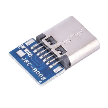 10/5шт 14-Пинов Конектор-конектор USB 3.1 Type C Конектор С Сквозными Дупки ПХБ 180 Вертикален екран USB-C