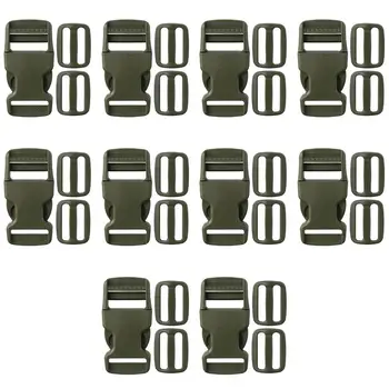 10 комплекта от армията на зелените пряжек и презрамки, набор от пластмасови застежек 