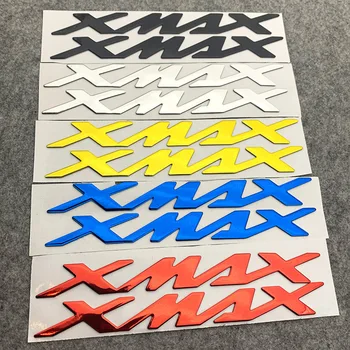 2 елемента 3D Гел емблема от смола, тампон върху крило на резервоара Стикер с лого, стикери за Yamaha XMAX 125 250 400, Промяна на логото на мотоциклет, водоустойчив