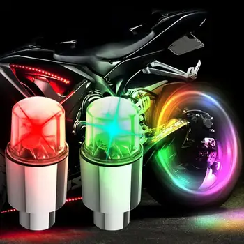 2 елемента Цветни капачки на клапани за автомобилни гуми, led светлини за автомобили, мотоциклети, велосипедни колела, спици, ступиц, Капачки за гуми, автомобилни аксесоари за гуми