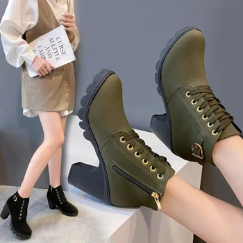 2022 Нова дамски обувки, модни ботильоны на дебела подметка, удобни ежедневни водоустойчиви дамски ботуши на платформа в големи размери, Botas De Mujer