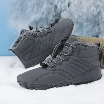 2023 Зимни обувки за мъже, дамски зимни ботильоны бос, градинска водоустойчив туризъм обувки, кожени Топли плюшени обувки, мъжки зимни обувки