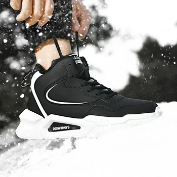 2023 Зимни Улични Мъжки Модни Зимни обувки, Увеличаване на Растежа, Леки Ежедневни Дамски Спортни Кожени Топли обувки, Маратонки
