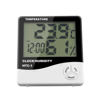 5-кратно цифрово LCD дисплей за вътрешно и външно използване на Електронен измерител на температура и влажност на въздуха Термометър, Влагомер метеорологичната станция Будилник