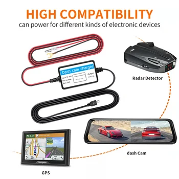 ABS Auto Hard Wire Kit Преносим Подвижна Взаимозаменяеми Професионален Универсален автомобилен видеорекордер Част на захранващ кабел таблет