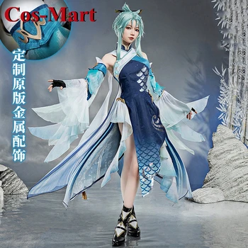 Cos-Mart Нова игра Genshin Impact, костюм на мадам Пинг за cosplay, луксозно хубава рокля, дрехи за ролеви игри за партита