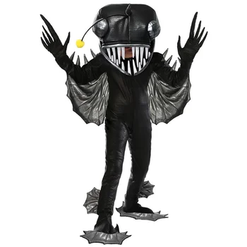 Cosplay риба-чудовище на Хелоуин за възрастни и деца, дрехи за родители и деца, Дълбоководни животни, риба-рекичка, косплейный костюм, училищно представяне