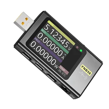 FNB58 USB Тестер, Цифров Волтметър Тестер Адаптер USB Type-C Протокол за Бързо зареждане Power PD Откриване на Спусъка Макс 7A