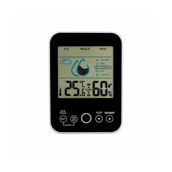LCD дигитален термометър-влагомер, сензор за температура в помещението, Наблюдение на здравословното грижа, влага, метеорологичната станция, Черен