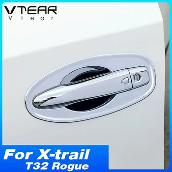 Vtear Врата копчето на автомобил, покриване на чаши, Хромирани Външни аксесоари, защитни етикети за писалки Nissan X-trail T32 Измамник 2014-2020