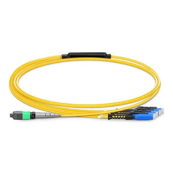 Адаптор за свързване на MTP® за 4-ти дуплексному 8-волоконному кабел UPC UPC тип B Plenum (OFNP) OS2 9/125 Single Mode Elite Breakout Cable, жълт