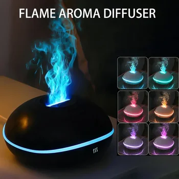 Ароматни дифузор Air 7-Цветен Led лампа с пламък етерично масло, Овлажнител на Въздуха, Ултразвуковият Генератор за мъгла, Ароматни дифузер