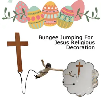 Бънджи скокове за Исус Религиозно декорация на Великденски атмосфера Декоративни орнаменти Празнични Подаръци Висящи Украшения Занаяти T8E7
