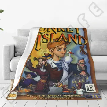 Видео игра Monkey Island 2 LeChuck's Revenge Одеало за Легло с Графични Микро-Флисовыми Завивки и Рисуването Детски Коледни Подаръци