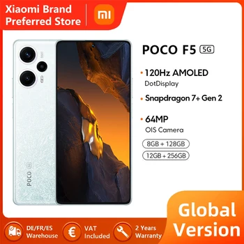Глобалната версия на смартфона POCO F5 5G Snapdragon 7 + Gen 2 Octa Core 120Hz AMOLED DotDisplay 64-Мегапикселова Камера с OIS 67W NFC 0