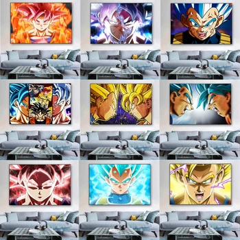 Горещ аниме-плакат със седем героите на Dragon Ball Goku Зеленчуци е най-Добрият подарък декор, подаръци, украса на стените на декора на дома стаите в рисуване на картина
