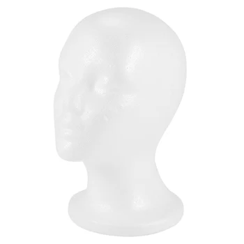 Дамски модел на главата на манекена от стиропор, шапка, перука, поставка за дисплея, бял