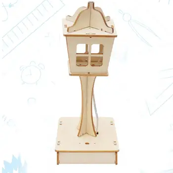 Дървена строителна играчка с фина обработка, интелигентни настолни лампи с гласов контрол, забавно за децата, за деца