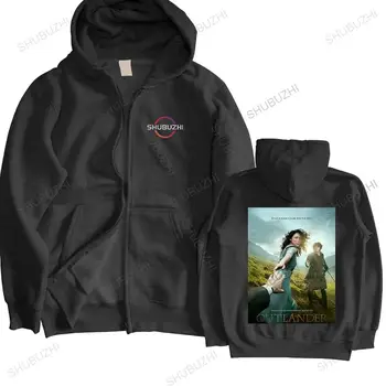 есенни мъжки памучни блузи Унисекс Outlander, плакат на сериала, по-големи размери, черна реколта зимни брандираната hoody за момчета евро размера на