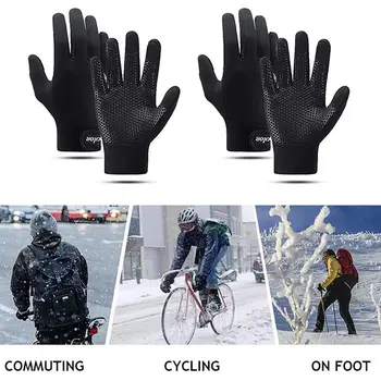 Зимните тактически ръкавици с докосване на екрана от неплъзгащи плат за гмуркане Мотоциклетни ръкавици Зимни топли с руното облицовка