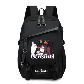 Игрална периферия Genshin Impact Нова раница Моден тренд Раница с голям капацитет за пътуване Ежедневни Младежки училищна чанта за студенти Подаръци
