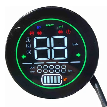 Измерване на скоростта на електрическото колело Индикатор на арматурното табло Скутер 48V 60V 72V Оловно-Киселинната Батерия LED Уред