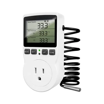 Изход цифров регулатор на температурата, штепсельная вилица електрически термостат 120 В, изход 110 за терариум за влечуги, оранжерия, штепсельная вилица САЩ