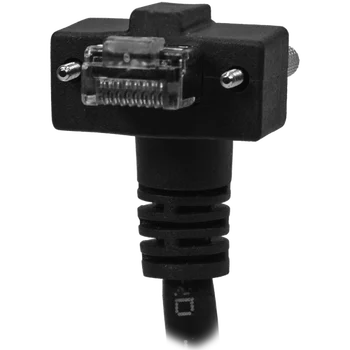 Индустриална камера CCD Gigabit Ethernet кабел RJ-45, директно до RJ-45, Странично оттичане, фланец R/A НАДОЛУ с винтове с Висока гъвкавост