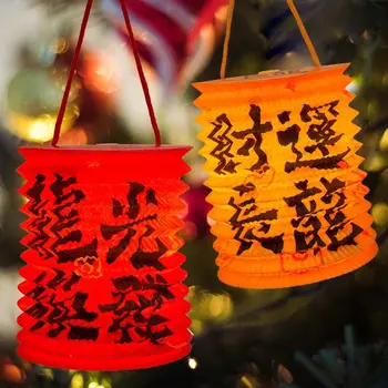 Китайски йероглиф Коледен Фенер Дракон Думи Благословии Хартиен Фенер Китайски Коледни украси Чанта ръчна изработка