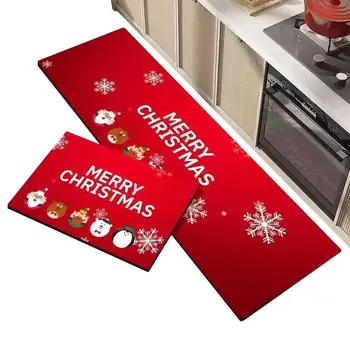 Коледен кухненски мат Коледа одеяло Подложка за Еднократна употреба С Коледа Кухненски Изтривалки Изтривалка за врата в банята за хол