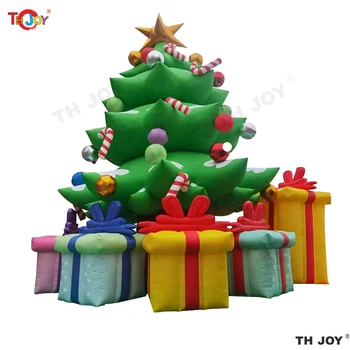Коледна надуваема Коледно Дърво с дължина 6 метра/20 фута с led осветление, Улично Украса, Коледни подаръци, Коледни играчки за декорация на помещения
