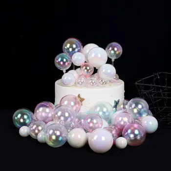 Красив блестящ Прозрачен цветна топка, Цветни Градиентные украса за печене, за да проверите за десерти за сватбени партита