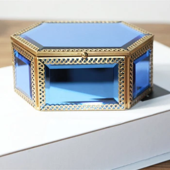 Кутия за пръстени, гривни, обици, европейската кутия за съхранение на бижута от стъкло за сватба, подарък за най-добрия си приятел за рожден ден