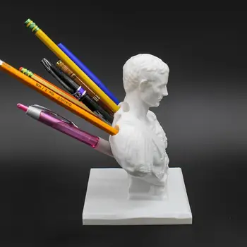 Лесен и забавен за употреба за моливи Julius Caesar, креативна поставка за писалки Ides Of March, от синтетична смола, креативни бижута за съхранение на масата
