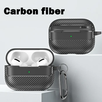 Луксозен Калъф За слушалки, Bluetooth, изработени От въглеродни влакна За Airpods Pro 2, устойчив на удари Калъф За Зарядно Устройство За Airpods 1 2 3 2021 С Брелоком