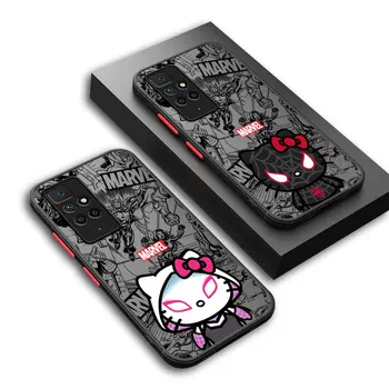 Мат Делото Калъф за Телефон Xiaomi Redmi 10В 9 9C 12C 10 12 5G A2 9T 9A K40 Pro A1 Marvel Spidermans Hello Kitty