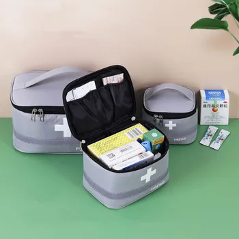 Медицинска пътна опаковка за нощуване на открито, преносим спасителна чанта за носене, Водоустойчива чанта за съхранение на детски лекарства голям капацитет