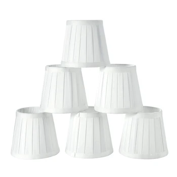 Модерен европейски стил, висящ стенен монтаж, лампа, свещ, полилей, лампа, комплект от 6 теми (обикновен бял)