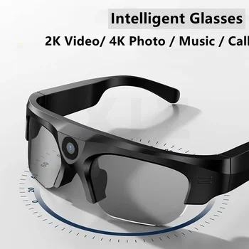 Музикален плеър Smart Bluetooth Покана, вграден 4K фото-видео, очила 2K HD, камера, преносим рекордер за шофиране на открито