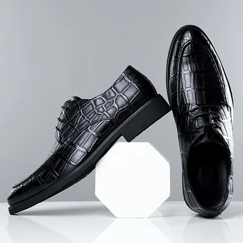 Мъжки Oxfords, Кожени Модела обувки, Удобни Мъжки Бизнес Официалната Обувки, Мъжки Обувки за Сватба, Подарък За Свети Валентин, Мъжки Обувки с перфорации тип 