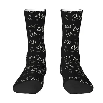 Мъжки и дамски чорапи в стил уличен поп-арт, чорапи унисекс crew, 3D кавайный принт, чорапи с графити Basquiats