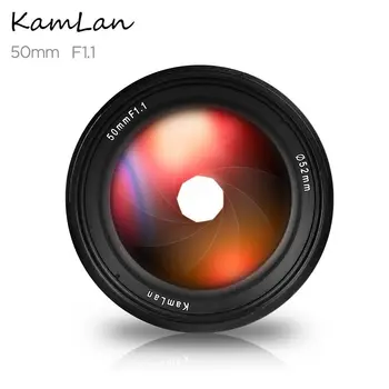Обектив Kamlan 50 мм F1.1 APS-C С Голяма Бленда И Ръчно Фокусиране, За Камери на Canon EOS-M NEX Fuji X M4/3 С блендой