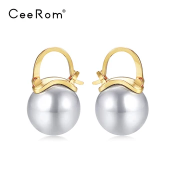 Обеци CeeRom с голяма имитация на перли във формата на капка и мотающихся обици За жени, Минималистичные обеци Златни цветове, Модни бижута Oorbellen