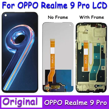 Оригиналът е за Oppo Realme 9 Pro 9Pro LCD рамка Дисплей Тъчпад Дигитайзер За Realme9 Pro RMX3471 RMX3472 LCD