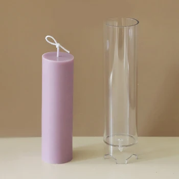 Пластмасова форма за свещи, сросшаяся цилиндрична здрава свещ, ръчно изработени, със собствените си ръце