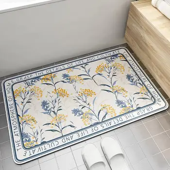 Полезен цветен принт Гъвкав быстросохнущий подложка за пода на балкона В тоалетната Лесно моющийся подложка за пода Нескользящий за ежедневна употреба