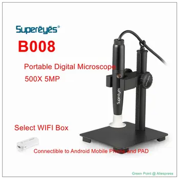 Преносим 500-кратно цифрово микроскоп 5-мегапикселов електронен микроскоп с висока разделителна способност B008 с интерфейс USB, щепсела и да играе, микроскопични лупа