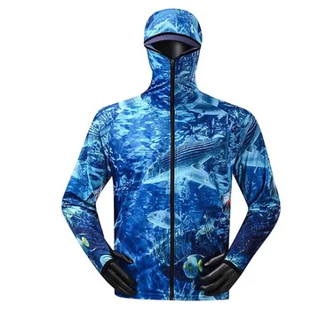 Пролетно-летни мъжки висококачествено облекло за риболов със защита от ултравиолетови лъчи, удобни вентилация, блузи с качулка, с сублимация на печата, потници