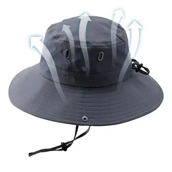 Риболовна шапка, солнцезащитная шапка за предпазване от слънце, риболовна шапка с завязками, Бързосъхнеща риболовна шапка, Защита от слънцето, Дишаща за риболов на плажа