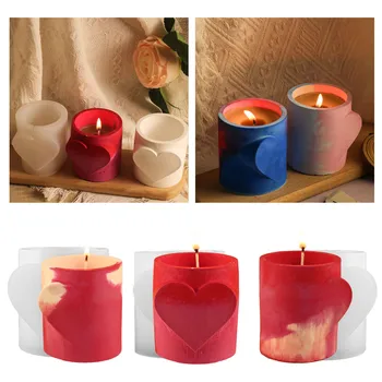 Романтичната 3D форма за свещи във формата на сърце, силиконови чашки за свещи, форма за ароматни свещи с ръцете си, идеална за срещи на двойки, декорация на дома